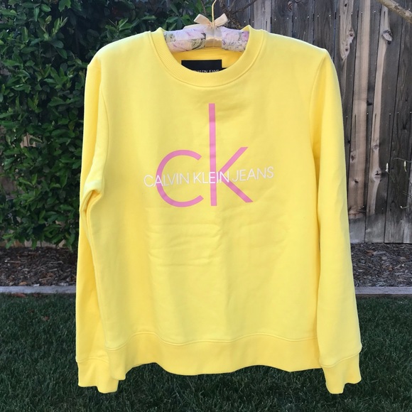 yellow calvin klein hoodie